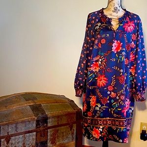 Loft Plus colorful long sleeves dress sz 18